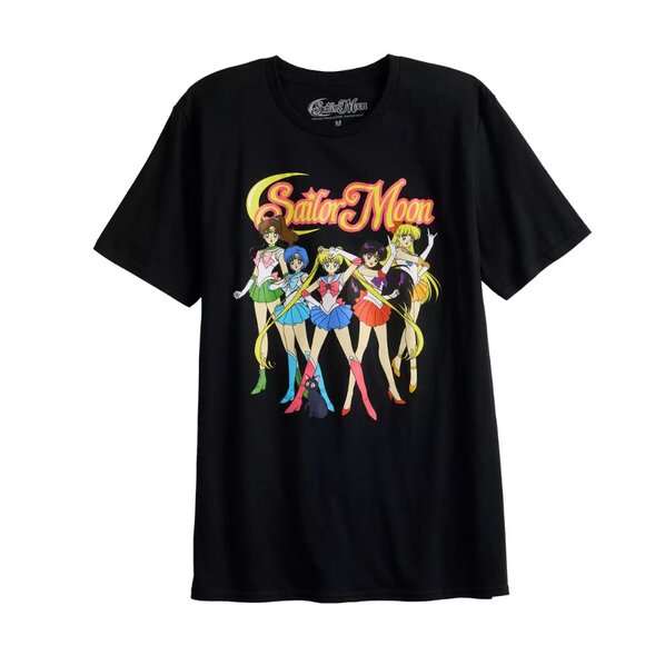 Men's Sailor Moon Black Graphic Tee NWT - Picture 1 of 3
